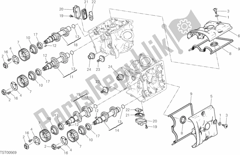 Tutte le parti per il Testata: Sistema Di Distribuzione del Ducati Hypermotard Hyperstrada 939 2016